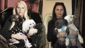 Nora se svými psími miláčky - před vězením a po propuštění