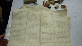Schránka obsahovala prvorepublikové dokumenty ze života obce, které v roce 1925 sepsal místní učitel, seznam obyvatel včetně výměry polí a pozemků, ceny potravin, vzorky potravinových lístků, mince a bankovky.