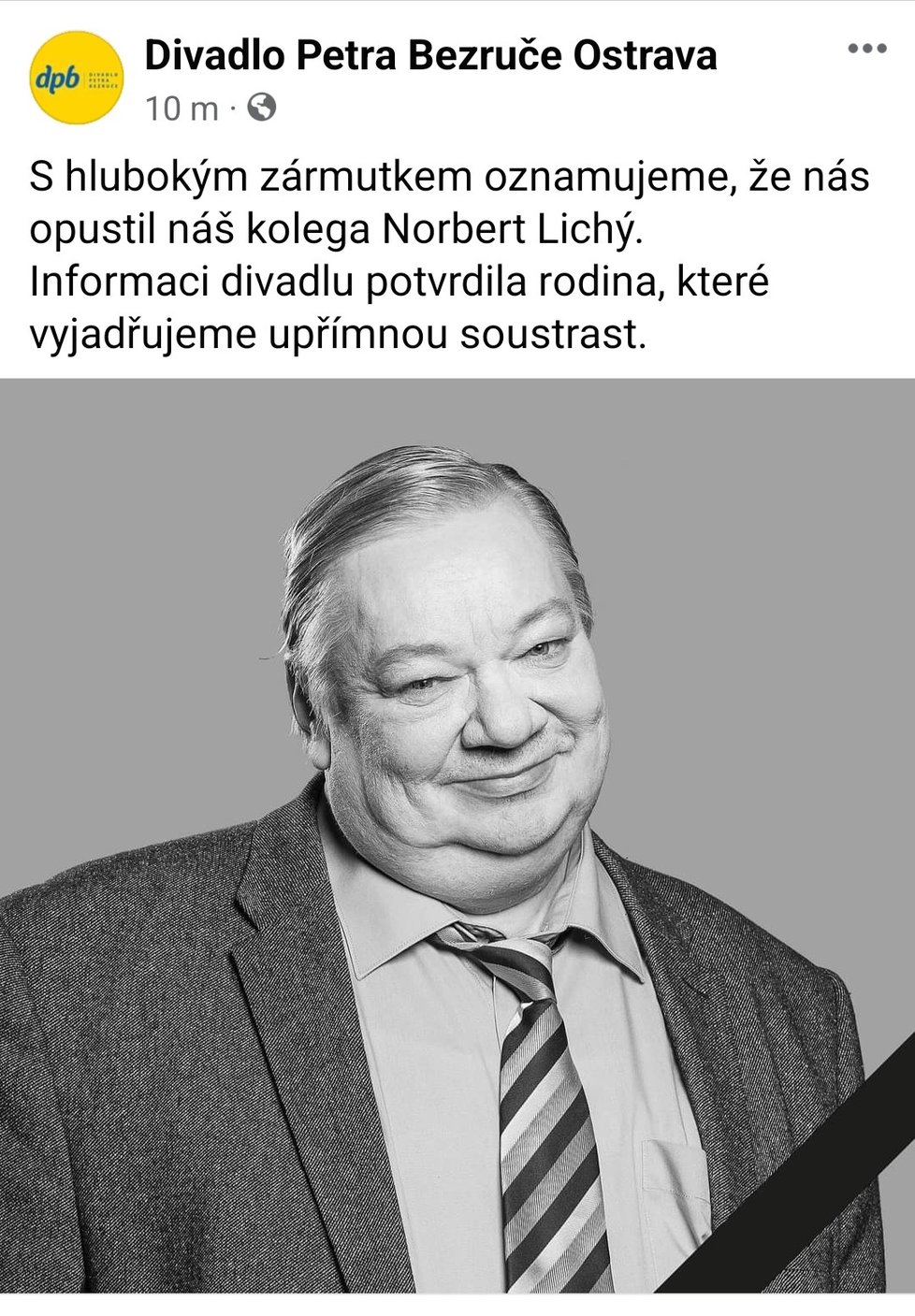 Zemřel herec Norbert Lichý