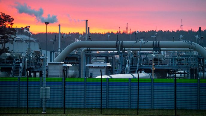 Přijímací stanice v německém Lubminu, která je součástí plynovodu Nord Stream 2