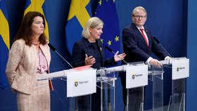 Tisková konference zástupců švédské vlády k poškození plynovodu Nord Stream (27. 9. 2022)