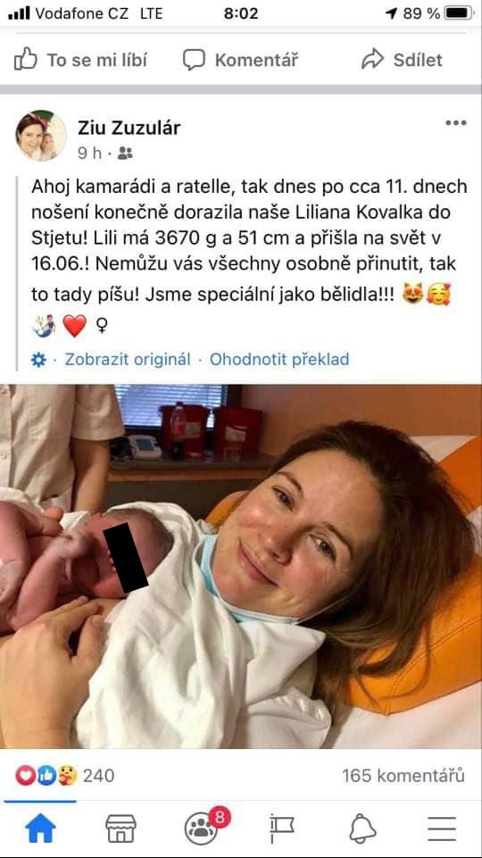 Zuzana Norisová porodila druhou dceru