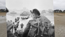 Britské speciální jednotky Commandos se vyloďují v Normandii.