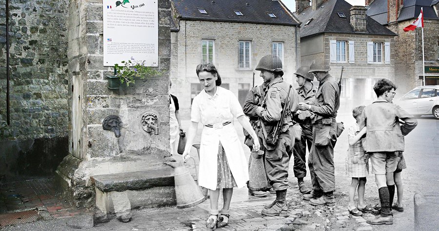 12. června 2014: Vesnička Sainte-Marie-du-Mont byla osovobozena americkými parašutisty.