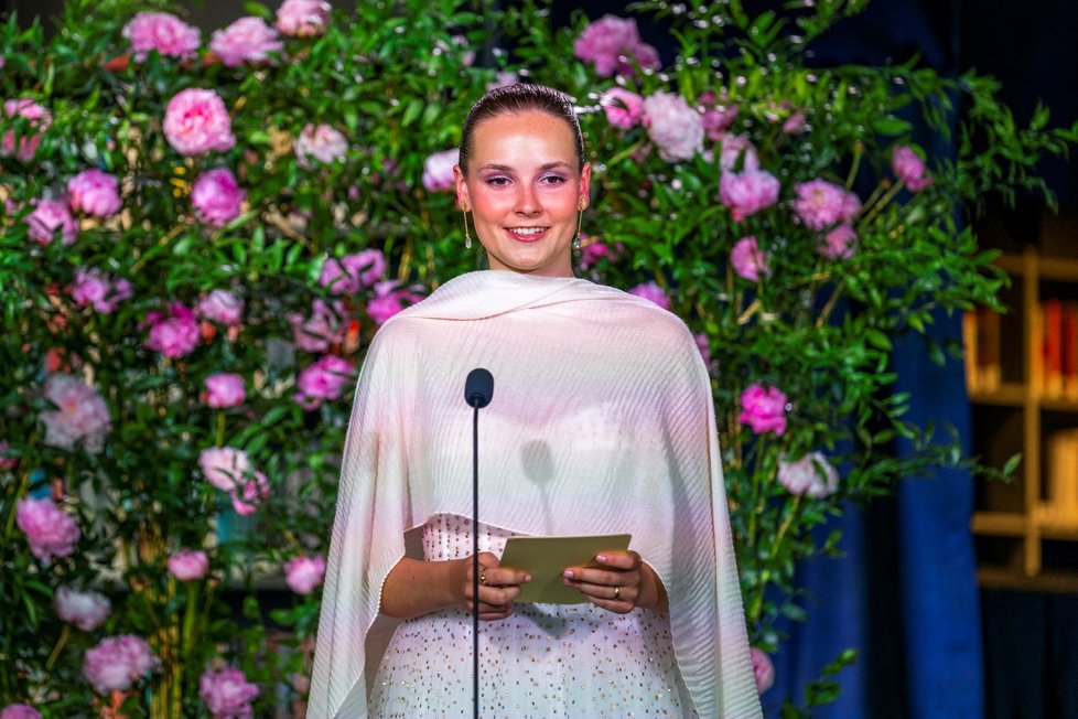 Princezna Ingrid Alexandra na oslavě u příležitosti jejích narozenin v knihovně Deichman Bjoervika