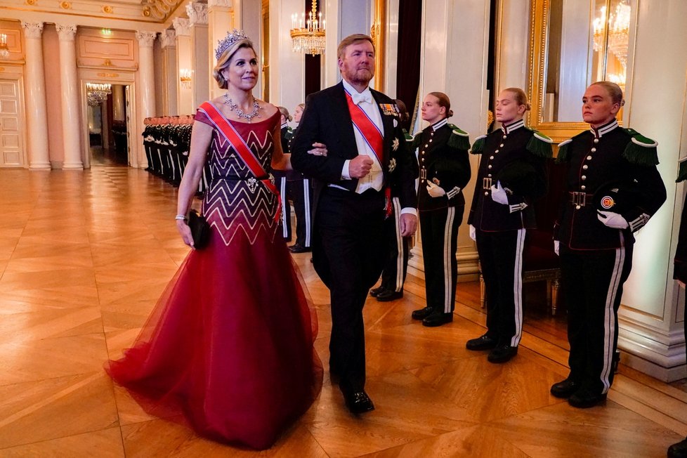 Nizozemský král Willem-Alexander a královna Maxima na oslavě osmnáctin norské princezny