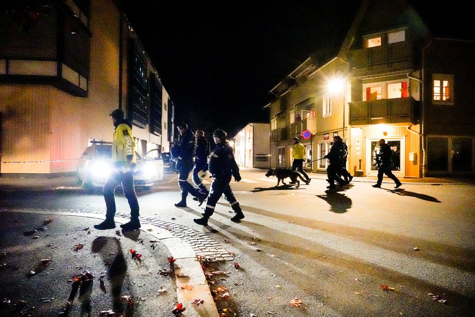Útočník  ozbrojený lukem a šípy v norském městě Kongsberg zabil několik lidí. (13.10.2021)