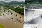 V Norsku se částečně zhroutila hráz přehrady na největší řece Glomma. Zemi zasáhly velké povodně  (9.8.2023).