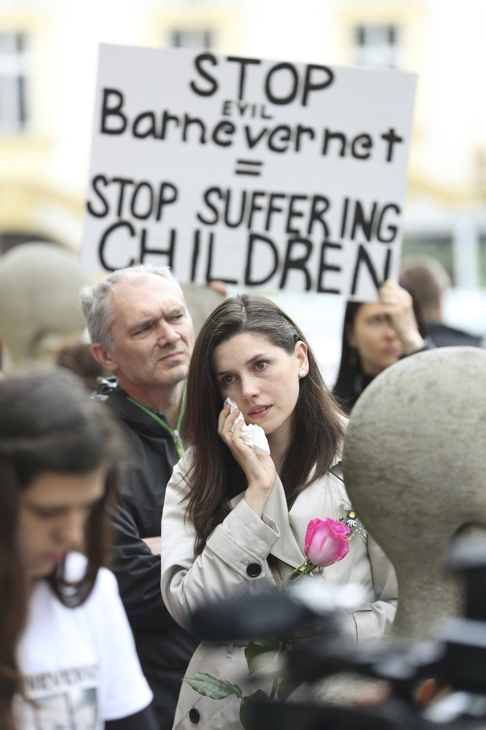 Protesty proti norské sociálce Barnevern v Praze