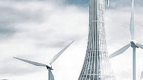Z moře vyrůstají stožáry větrných elektráren. A některé z nich slouží dokonce jako luxusní hotel.