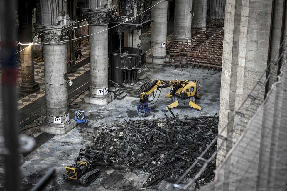 Stav katedrály Notre-Dame tři měsíce po požáru