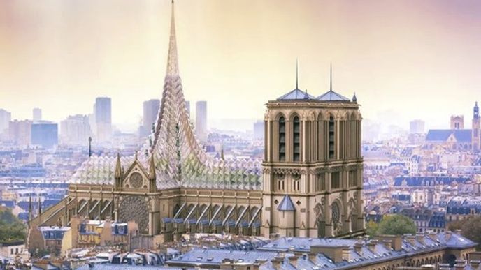 Stane se z Notre Dame ovocný sad? Architekt představil odvážný návrh