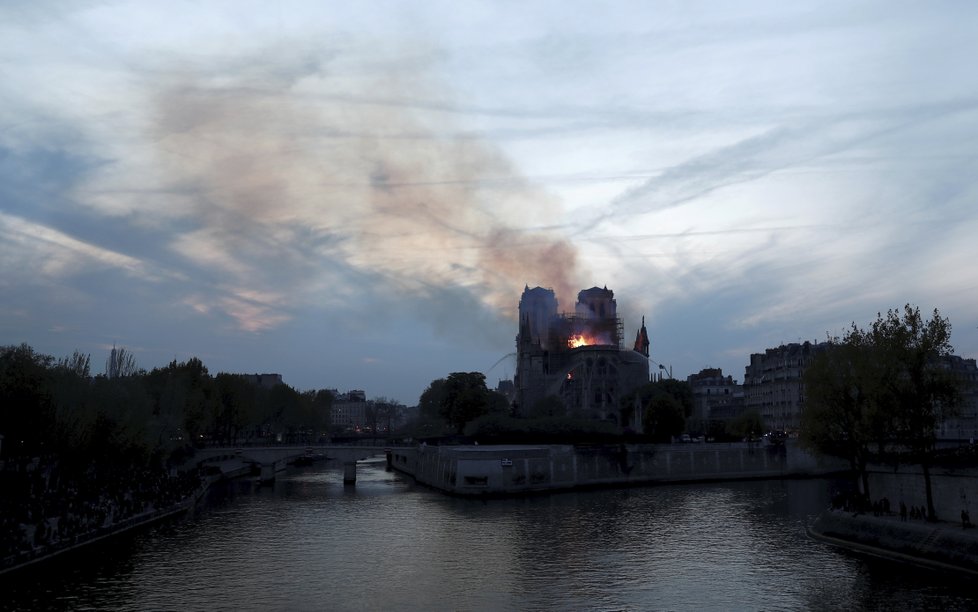 V pařížské katedrále Notre-Dame vypukl požár