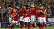 Radost fotbalistů Nottinghamu Forest po postupu do finále