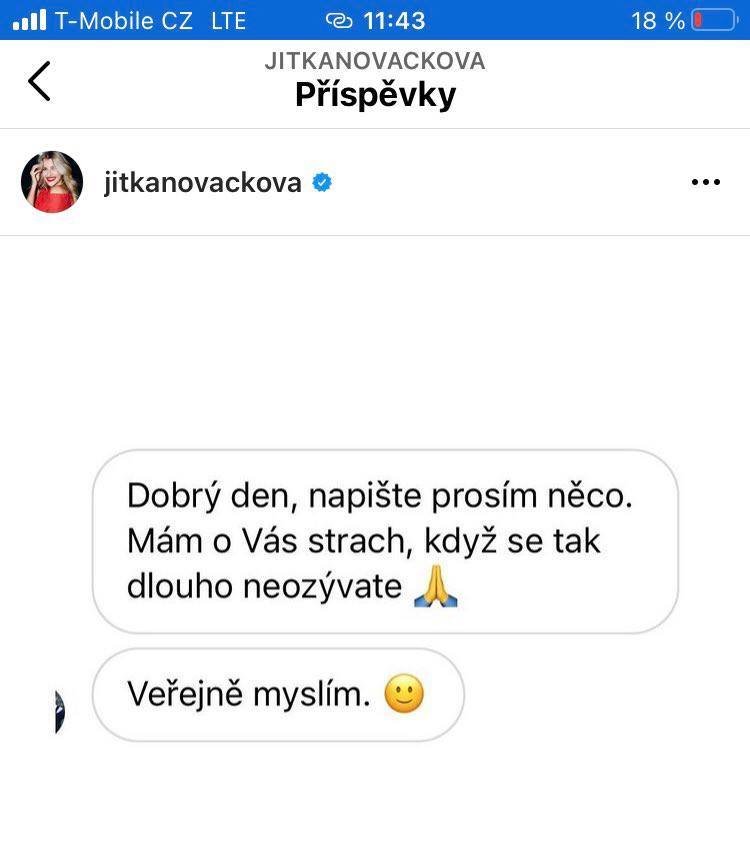 Jitka Nováčková vyděsila své fanoušky