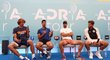 Alex Zverev, Novak Djoković, Gregor Dimitrov a Dominic Thiem na tiskové konferenci