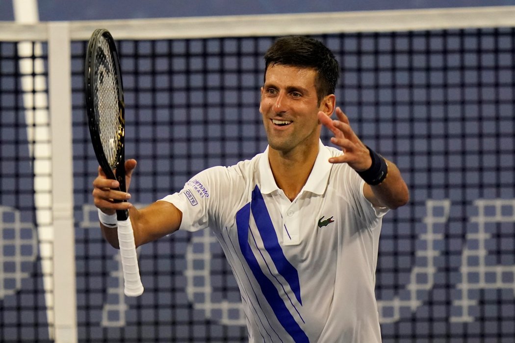 Novak Djokovič během souboje s Litevcem Ricardsem Berankisem