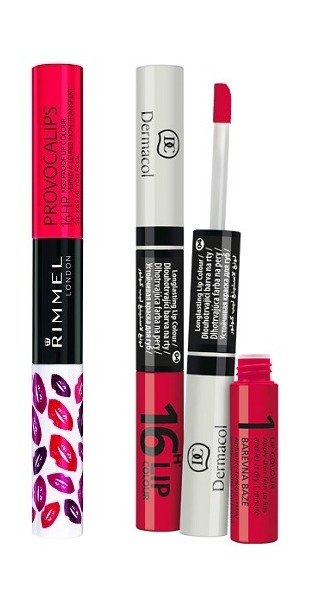 Rimmel a Dermacol, neslíbatelné 16h rtěnky, 139 a 229 Kč, koupíte v síti drogerií