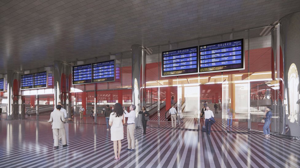 Vítězný návrh na novou podobu Hlavního nádraží v Praze od Henning Larsen Architects