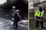 Motorkář projel Novým Jičínem na zadním kole: Policie ale neví, kdo řídil