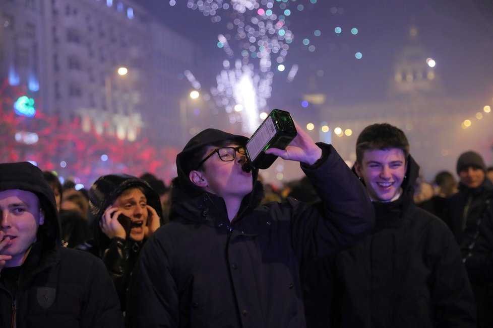 Příchod roku 2020 v Praze.