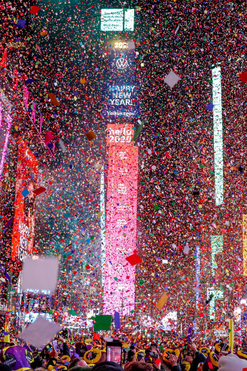 Novoroční oslavy v New Yorku na Times Square (1. 1. 2020)