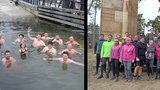 Zdravě do nového roku: Otužilci plavali ve Svratce a v Baťově kanálu, běžci rozběhávali Česko