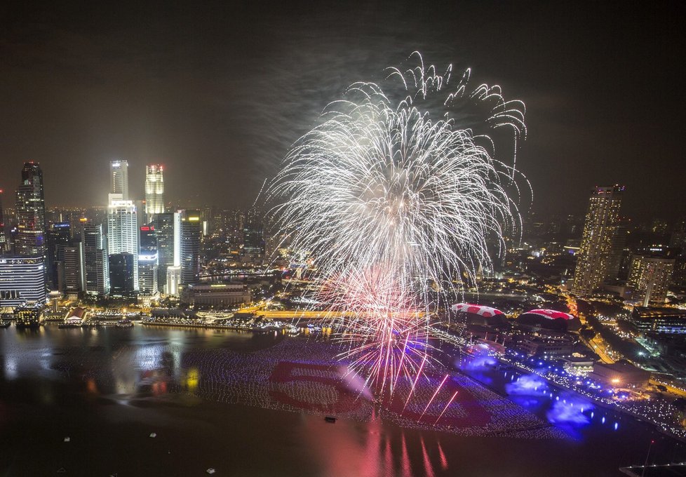 Oslavy Nového roku v Singapuru.