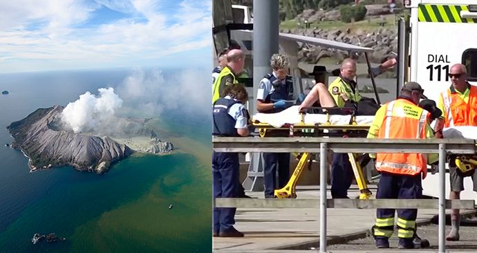Erupce novozélandské sopky si vyžádala nejméně jednoho mrtvého a desítky zraněných, (9.12.2019).