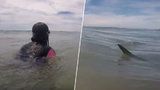 Obrovská ploutev na pravoboku! Otec a dcera plavali v moři, když se k nim připojil žralok