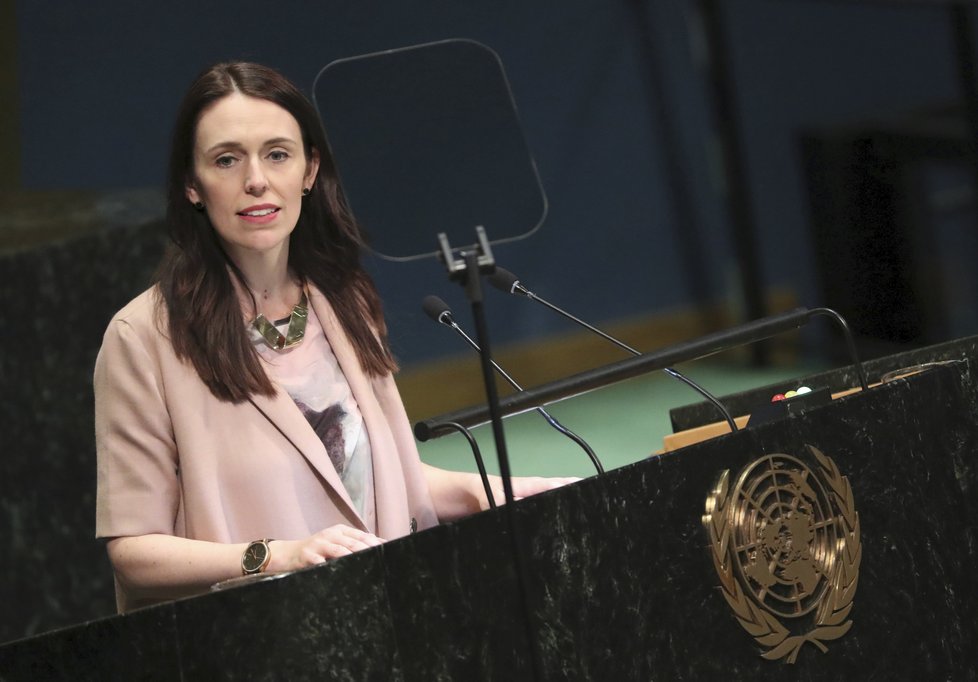 Novozélandská premiérka Jacinda Ardernová na Valném shromáždění OSN.