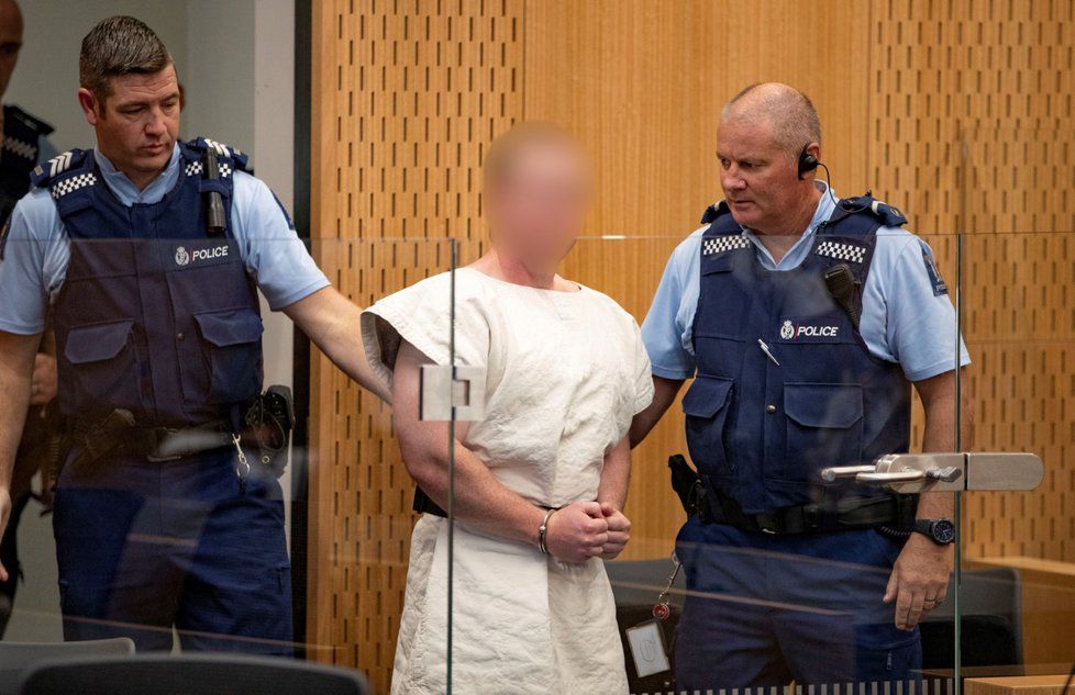 Teror na Novém Zélandu: Útočník Brenton Tarrant u soudu (16. 3. 2019)