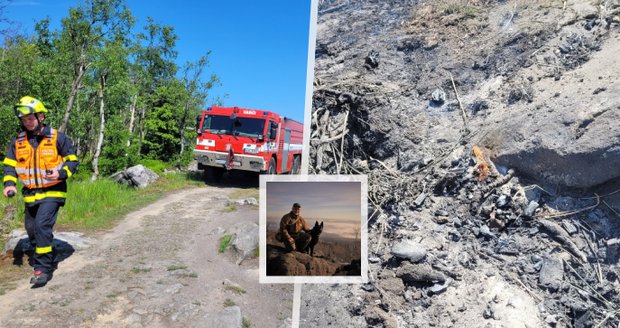 Další požár v Českém Švýcarsku! Pomohli pohotoví turisté a dobrovolník Kosťa se psím parťákem Rexem