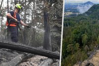 Vítr v noci rozfoukal několik ohnisek v Českém Švýcarsku! Vichr ohrožoval hasiče pádem stromů