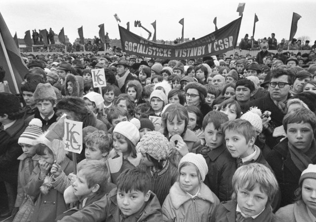 Slavnostní otevírání Nuselského mostu 22. února 1973.