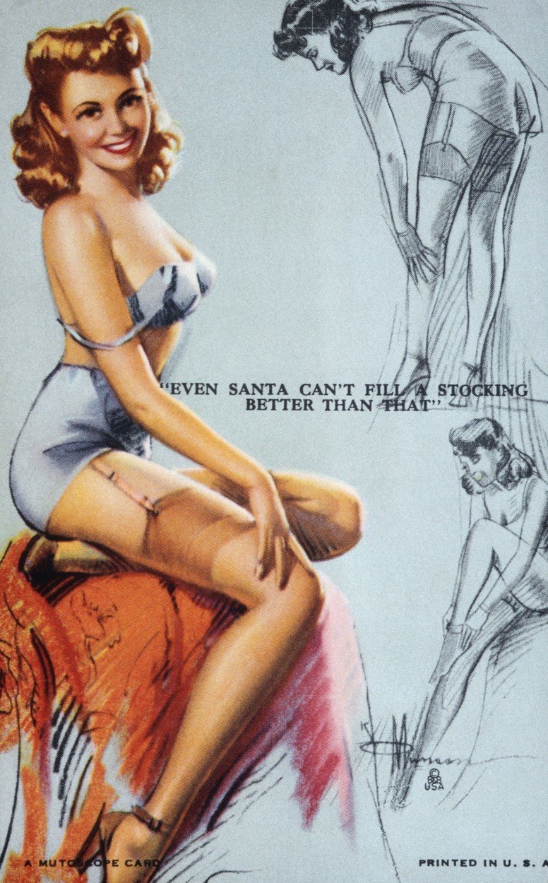 Plakát propagující tehdejší prodej nylonových punčoch