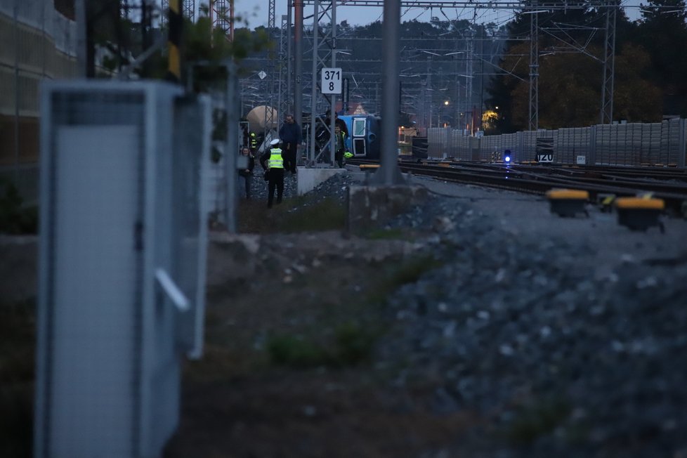 Na koridoru v Poříčanech havaroval nákladní vlak