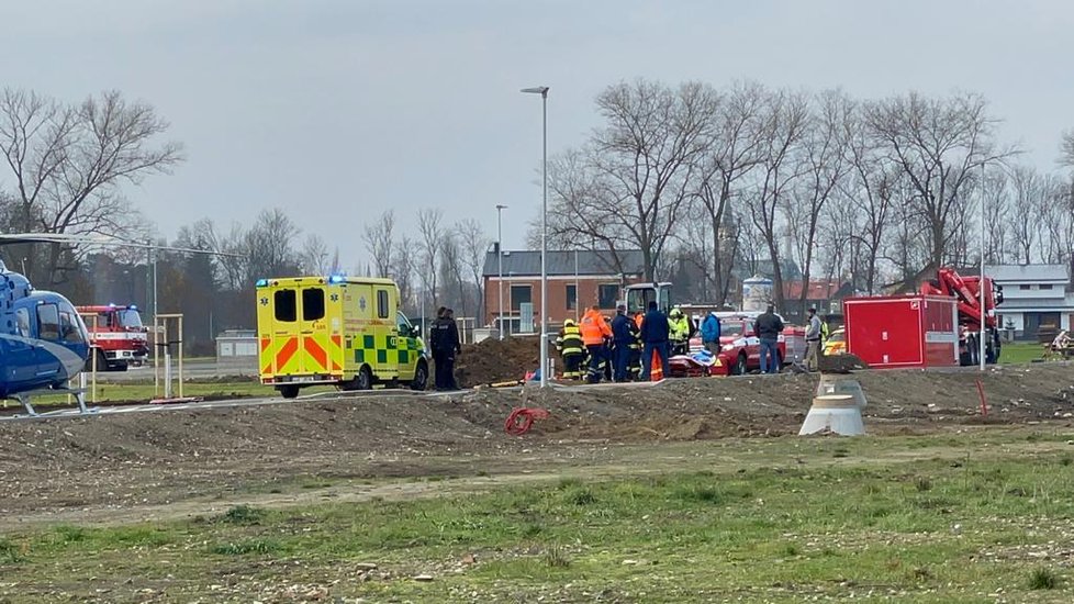 Složky IZS u incidentu v Nymburce.