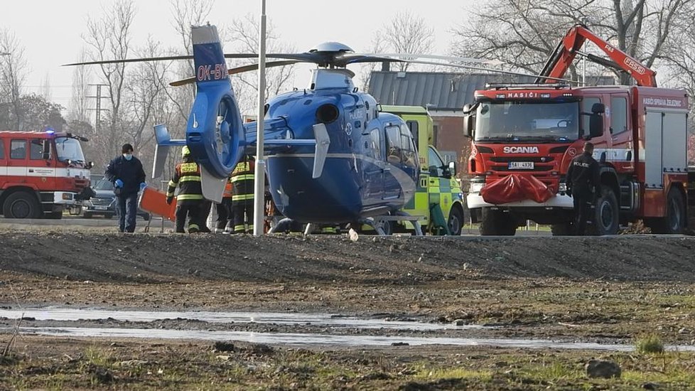 Složky IZS u incidentu v Nymburce.