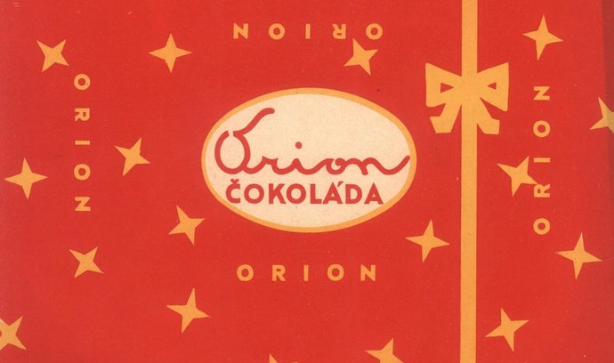 Obal čokolády navržený Zdenkem Rykrem pro firmu Orion
