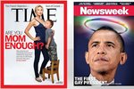 Tyhle dvě obálky způsobily v Americe pořádné pozdvižení: Jak Barack Obama jako první prezident - gay časopisu Newsweeek, tak i matka kojící čtyřletého syna časopisu Time