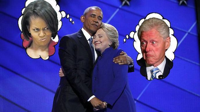 Internetoví vtipálci rozstříleli údajné přátelství Baracka Obamy a Hillary Clintonové