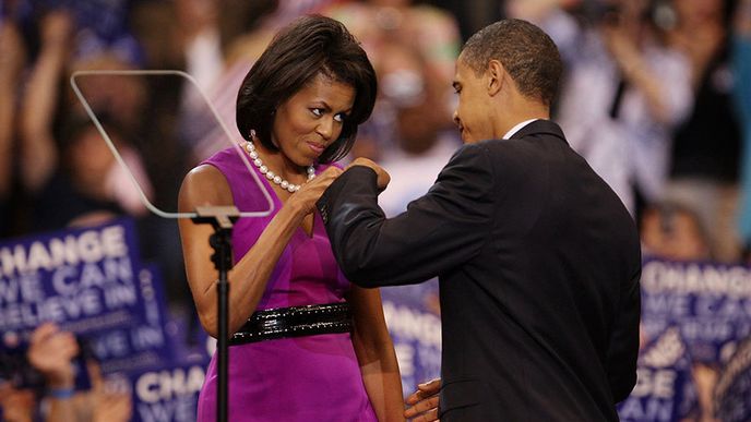 Michelle s Barackem v roce 2008