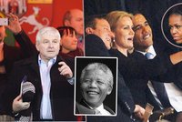 Průšviháři z Mandelovy piety: Fotoflirt Obamy s dánskou premiérkou, Rusnok na fotbale