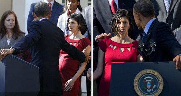 Obama zachytil kolabující těhotnou ženu