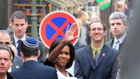 První dáma Ameriky Michelle Obamová na pražském Židovském městě