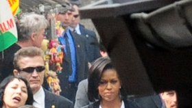 První dáma Ameriky Michelle Obamová na pražském Židovském městě