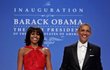 epa03549187 US President Barack Obama and first lady Michelle Obama arrive for the Inaugural Bal at the Walter E. Washington Convention Center, in Washington, DC, USA, 21 January 2013. Earlier in the day, Obama was ceremonially sworn in for a second term as the 44th President of the United States.  EPA/Chip Somodevilla / POOL -