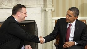 Prezident Barack Obama přijal českého premiéra Petra Nečase v Oválné pracovně