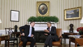Prezident Barack Obama přijal českého premiéra Petra Nečase v Oválné pracovně